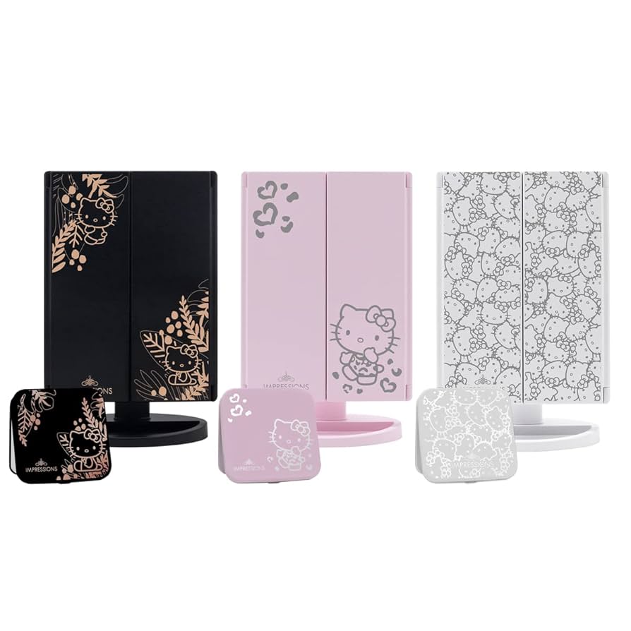 Impressions♡ バニティハローキティポーチ&コンパクトミラーセット Amazon.co.jp: Impressions バニティ ハローキティ ライト付き